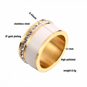 Ceramic Jewelry Stainless Steel Pendants Wedding Trendy Bridal Rose Gold Crystal Rhinestone Female Ring Pendants wholesale