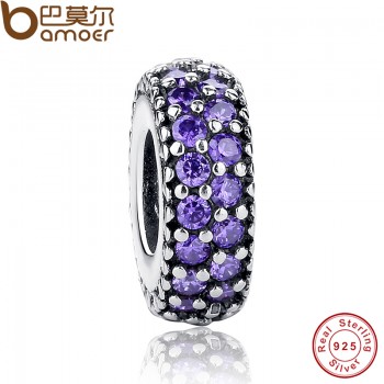 Mothers Day DEALS Authentic 925-sterling-silver Inspiration Within Spacer Clear CZ Charm Fit  Bracelet DIY Original PAS066