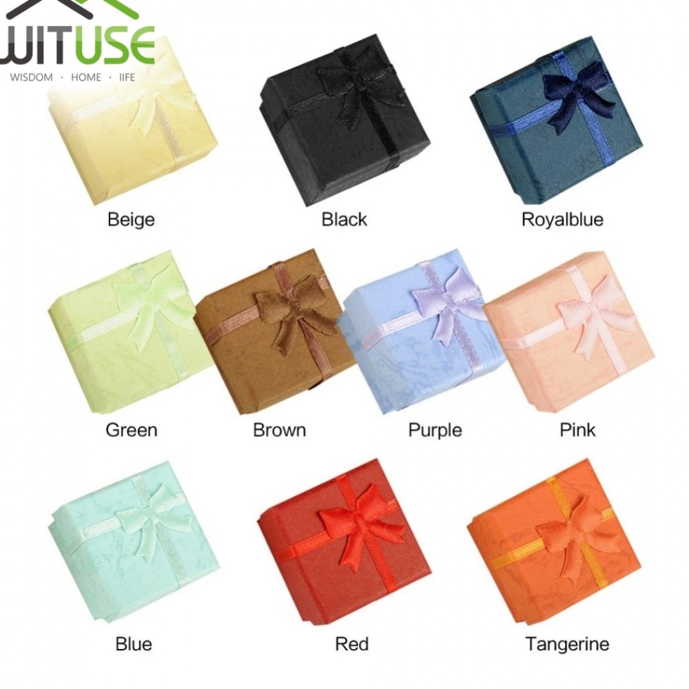 Cheap Sale Jewelry Box Gift Boxes With Knot Necklace amp;Ring amp;Bracelet Display Box For Jewelry Fixed Mixed Multicolor 4x4x3cm