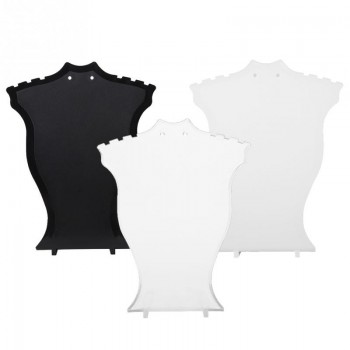 Jewelry Display Stand Pendant Necklace Chain Holder Earring Bust Display Stand Showcase Rack Black White Transparent