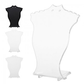 Jewelry Display Stand Pendant Necklace Chain Holder Earring Bust Display Stand Showcase Rack Black White Transparent