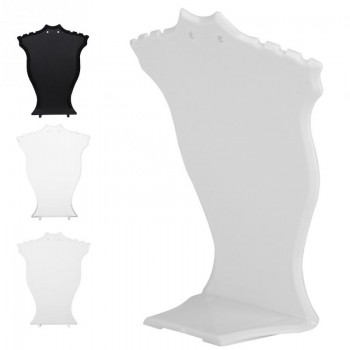 Jewelry Display Stand Pendant Necklace Chain Holder Earring Bust Display Stand Showcase Rack Black White Transparent