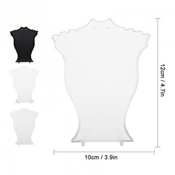 Jewelry Display Stand Pendant Necklace Chain Holder Earring Bust Display Stand Showcase Rack Black White Transparent