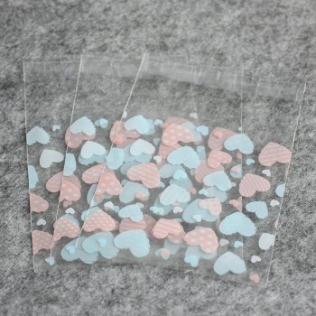 7*7cm 100ps/set Multicolor Self-adhesive Plastic Gift Food Packing bag Cute Small Biscuit bag for candy Packing,cookie packing