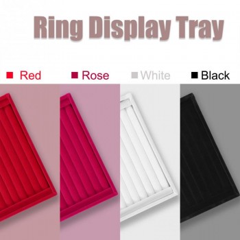 Velvet Ring Earrings Display Tray Slot Fashion Jewelry Cufflinks Organizer Holder Case Box Showcase Ring Earring Jewelry Display