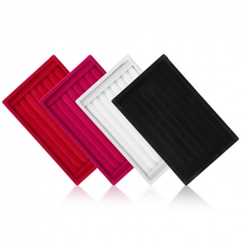 Velvet Ring Earrings Display Tray Slot Fashion Jewelry Cufflinks Organizer Holder Case Box Showcase Ring Earring Jewelry Display