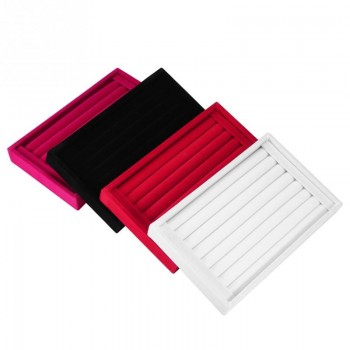 Velvet Ring Earrings Display Tray Slot Fashion Jewelry Cufflinks Organizer Holder Case Box Showcase Ring Earring Jewelry Display