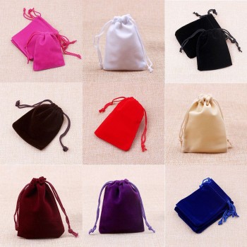 10pcs 2 Sizes Packing Drawstring Velvet Pouch Sachet Gift Bag For Jewelry Wedding Things Party Bead Container Storage Wholesale