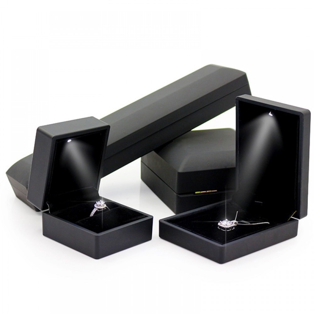 Jewelry Display Wedding LED Lighted Necklace Earring Ring Box Engagement