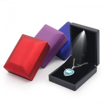 Jewelry Display Wedding LED Lighted Necklace Earring Ring Box Engagement