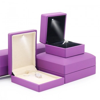 Jewelry Display Wedding LED Lighted Necklace Earring Ring Box Engagement