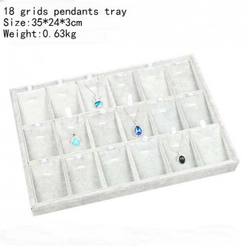 High Leve Gray Velvet Ring Bracelet Necklace Watch Pendant  Stud Earring Hand Catenary Jewelry Tray Plate Holder Display