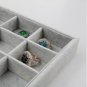 High Leve Gray Velvet Ring Bracelet Necklace Watch Pendant  Stud Earring Hand Catenary Jewelry Tray Plate Holder Display