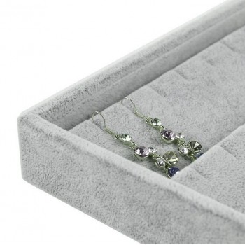 High Leve Gray Velvet Ring Bracelet Necklace Watch Pendant  Stud Earring Hand Catenary Jewelry Tray Plate Holder Display
