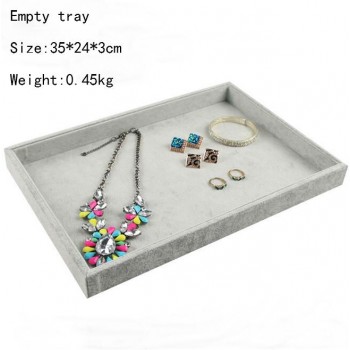 High Leve Gray Velvet Ring Bracelet Necklace Watch Pendant  Stud Earring Hand Catenary Jewelry Tray Plate Holder Display