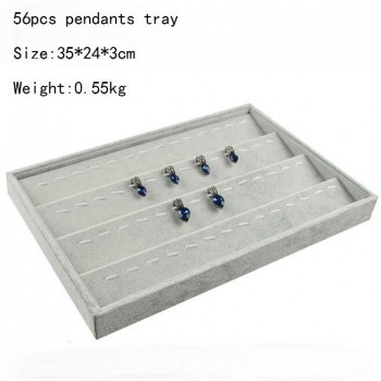 High Leve Gray Velvet Ring Bracelet Necklace Watch Pendant  Stud Earring Hand Catenary Jewelry Tray Plate Holder Display
