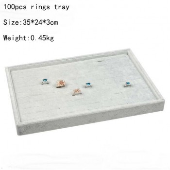 High Leve Gray Velvet Ring Bracelet Necklace Watch Pendant  Stud Earring Hand Catenary Jewelry Tray Plate Holder Display