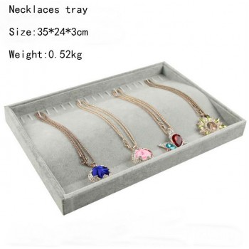 High Leve Gray Velvet Ring Bracelet Necklace Watch Pendant  Stud Earring Hand Catenary Jewelry Tray Plate Holder Display