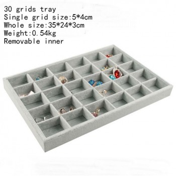 High Leve Gray Velvet Ring Bracelet Necklace Watch Pendant  Stud Earring Hand Catenary Jewelry Tray Plate Holder Display