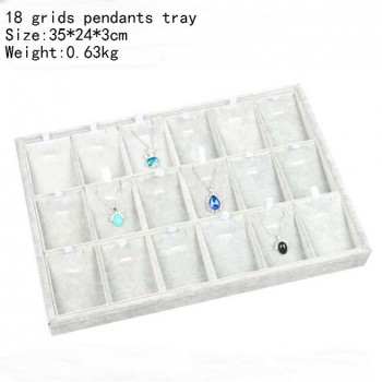High Leve Gray Velvet Ring Bracelet Necklace Watch Pendant  Stud Earring Hand Catenary Jewelry Tray Plate Holder Display