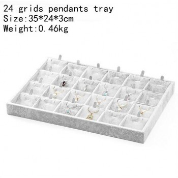 High Leve Gray Velvet Ring Bracelet Necklace Watch Pendant  Stud Earring Hand Catenary Jewelry Tray Plate Holder Display