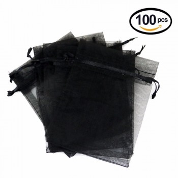 100pcs Organza Bags Mixed Color Jewelry Candy Gift Packing Pouches Wedding Party Decoration 7x9cm