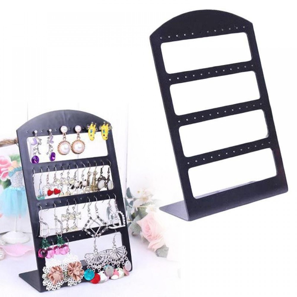 48 Holes Earrings Jewelry Show Black Plastic Display Stand Holder Showcase