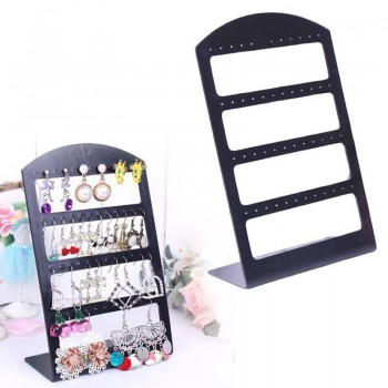48 Holes Earrings Jewelry Show Black Plastic Display Stand Holder Showcase