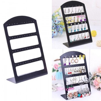 48 Holes Earrings Jewelry Show Black Plastic Display Stand Holder Showcase