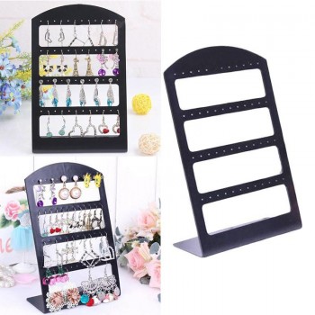 48 Holes Earrings Jewelry Show Black Plastic Display Stand Holder Showcase
