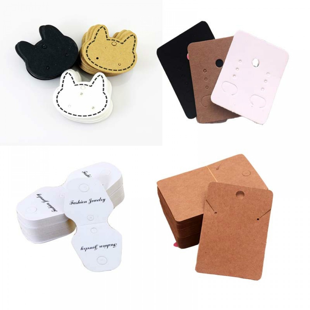 100pcs/lot Cat Rectangle Earring Paper OPP Bag Display Jewelry Brooch Pendant Necklace Bracelet Rings Hair Gifts Display Cards