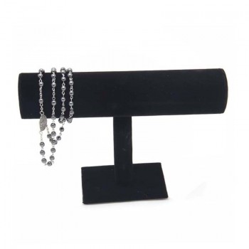 Black Velvet Bracelet Chain Watch T-Bar Rack Jewelry Hard Display Stand Holder Jewelry Organizer Hard Display Stand