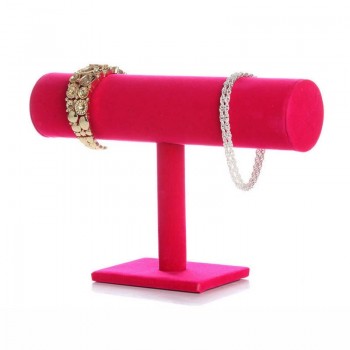 Black Velvet Bracelet Chain Watch T-Bar Rack Jewelry Hard Display Stand Holder Jewelry Organizer Hard Display Stand