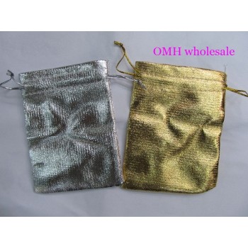 OMH 10pcs 7x9 10x12cm black silk cloth flannelette Suede Jewlery Velvet packing  scald Golden Pouch  Christmas Gift bags BZ05