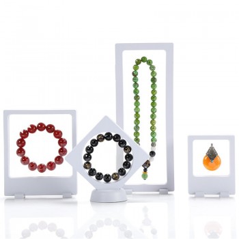 PET Membrane Jewelry Ring Pendant Display Stand Holder Bague Packaging Box Protect Jewellery amp; Stones Floating Presentation Case
