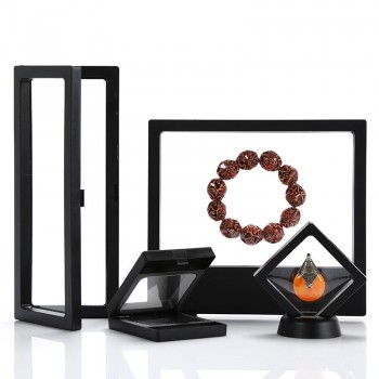 PET Membrane Jewelry Ring Pendant Display Stand Holder Bague Packaging Box Protect Jewellery amp; Stones Floating Presentation Case