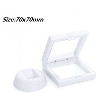 PET Membrane Jewelry Ring Pendant Display Stand Holder Bague Packaging Box Protect Jewellery amp; Stones Floating Presentation Case