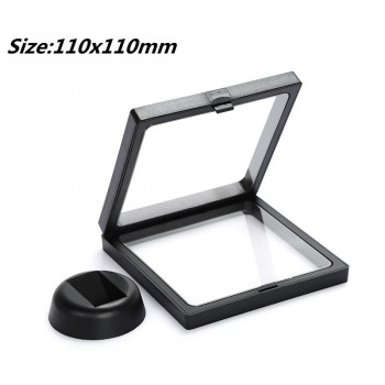 PET Membrane Jewelry Ring Pendant Display Stand Holder Bague Packaging Box Protect Jewellery amp; Stones Floating Presentation Case
