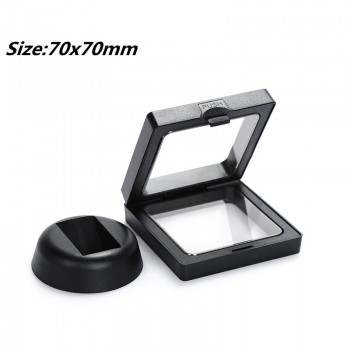 PET Membrane Jewelry Ring Pendant Display Stand Holder Bague Packaging Box Protect Jewellery amp; Stones Floating Presentation Case