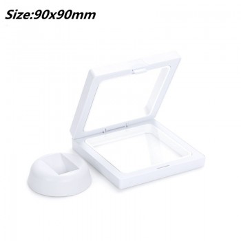 PET Membrane Jewelry Ring Pendant Display Stand Holder Bague Packaging Box Protect Jewellery amp; Stones Floating Presentation Case