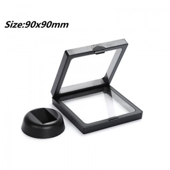 PET Membrane Jewelry Ring Pendant Display Stand Holder Bague Packaging Box Protect Jewellery amp; Stones Floating Presentation Case