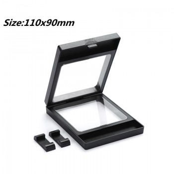 PET Membrane Jewelry Ring Pendant Display Stand Holder Bague Packaging Box Protect Jewellery amp; Stones Floating Presentation Case