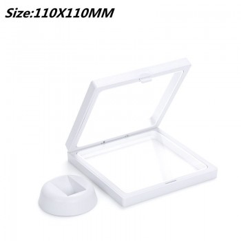 PET Membrane Jewelry Ring Pendant Display Stand Holder Bague Packaging Box Protect Jewellery amp; Stones Floating Presentation Case