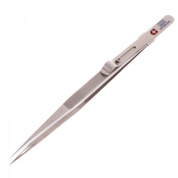 Jewelry Tweezers Concave Groove Diamond Stainless Steel Adjustable Craft Tools    -W128