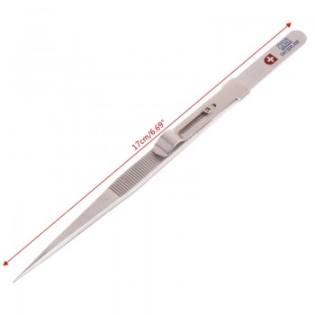 Jewelry Tweezers Concave Groove Diamond Stainless Steel Adjustable Craft Tools    -W128