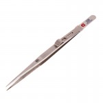 MR Jewelry Tweezer Lock Catch Tiny Diamond Stainless Steel Adjustable Craft Tool   -W128