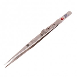 MR Jewelry Tweezer Lock Catch Tiny Diamond Stainless Steel Adjustable Craft Tool   -W128
