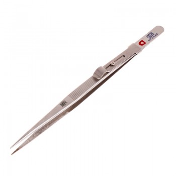 MR Jewelry Tweezer Lock Catch Tiny Diamond Stainless Steel Adjustable Craft Tool   -W128
