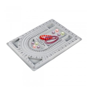 Flocked Bead Board Bracelet Beading Design Jewelry Making Tray DIY Craft Tool Grey Color