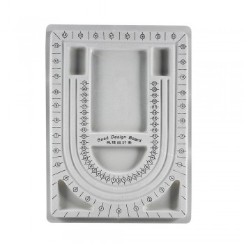Flocked Bead Board Bracelet Beading Design Jewelry Making Tray DIY Craft Tool Grey Color